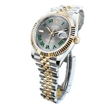 Rolex Datejust Yellow Gold Stainless Steel Slate Dial Jubilee