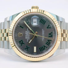Rolex Datejust Yellow Gold Stainless Steel Slate Dial Jubilee