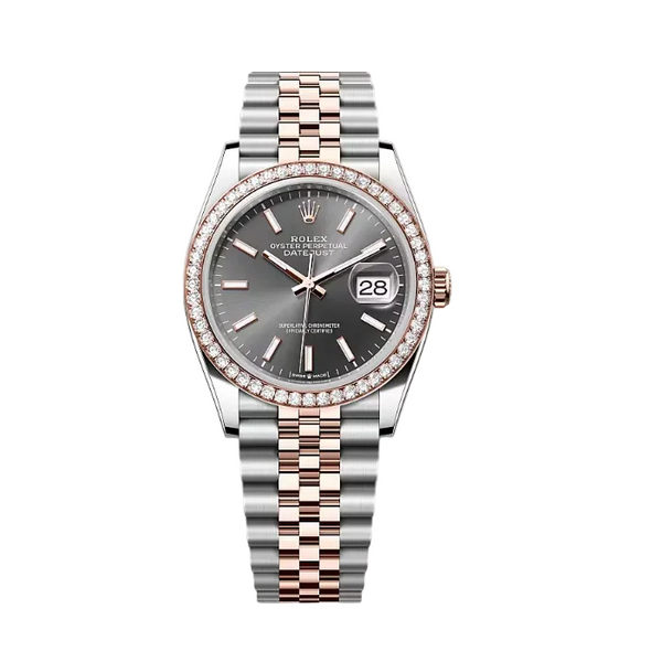 Rolex Datejust 36  Oyster, 36 mm, Oystersteel, Everose gold and diamonds