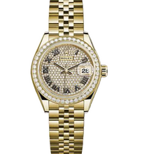 Rolex Lady-Datejust  Oyster, 28 mm, yellow gold and diamonds