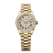 Rolex Lady-Datejust  Oyster, 28 mm, yellow gold and diamonds