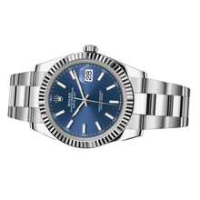 Rolex Datejust 41mm Blue Dial Baton Index Luxury Men's Wristwatch