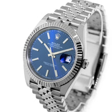 Rolex Datejust 41mm Blue Dial Baton Index Luxury Men's Wristwatch