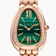 Bvlgari Serpenti Seduttori Diamonds Green Dial Rose Gold Steel Strap Watch For Women - BEAUTY BAR