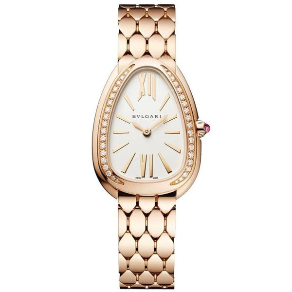 Bvlgari Serpenti Seduttori Diamonds Silver Dial Rose Gold Steel - BEAUTY BAR