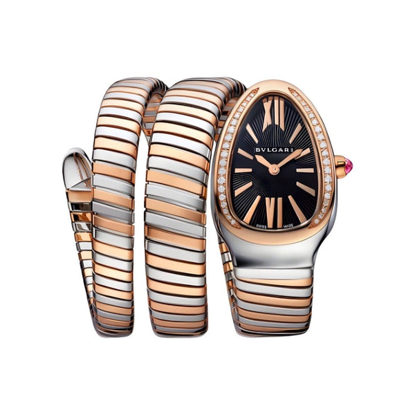 Bvlgari Serpenti Tubogas Woman Silver-Rose Gold Watch - BEAUTY BAR