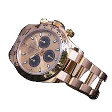 Rolex Daytona Pink Gold & Black Index Dial Gold Bezel Oyster Bracelet