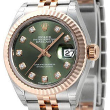 Rolex Lady-Datejust Oystersteel and Everose Gold -Olive-Green Dial