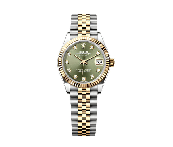 Rolex Datejust 31 Olive Green Roman VI Diamond Dial - BEAUTY BAR