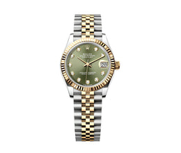 Rolex Datejust 31 Olive Green Roman VI Diamond Dial - BEAUTY BAR