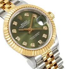 Rolex Datejust 31 Olive Green Roman VI Diamond Dial - BEAUTY BAR