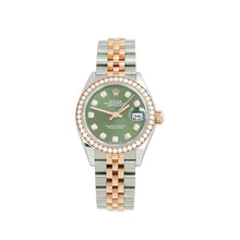 Rolex Green Lady-Datejust Oyster Oystersteel And Everose Gold And Crystal - BEAUTY BAR