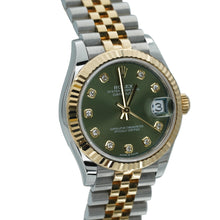 Rolex Datejust 31 Olive Green Roman VI Diamond Dial